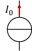 Schaltsymbol der idealen Stromquelle mit Quellenstrom I0
