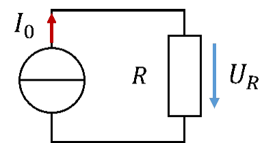 Ideale Stromquelle mit Widerstand R