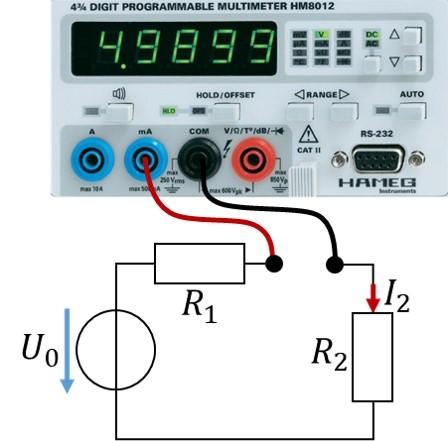 Anschluss des Multimeters zur Messung des Stroms I2