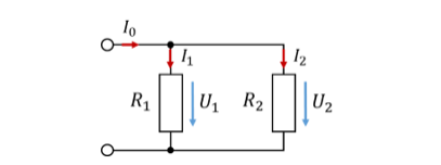 Stromteiler aus R1 und R2