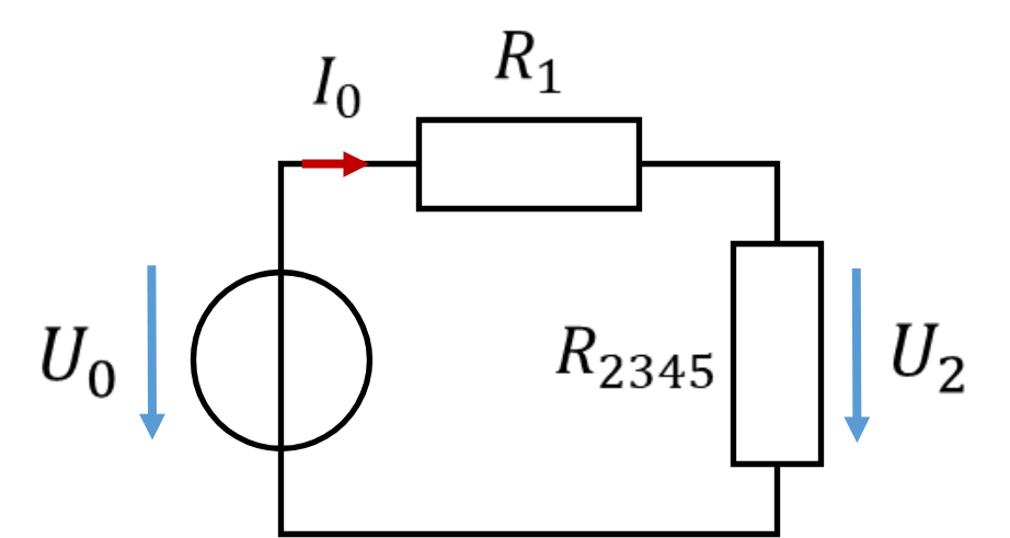 Spannungsteiler aus R1 und R2345