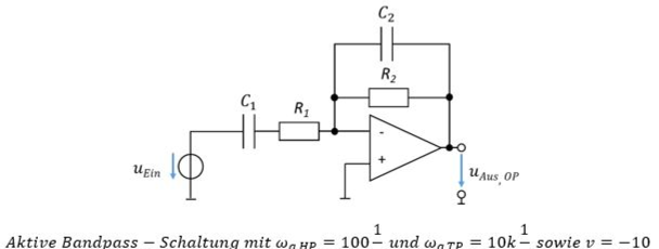 Aktiver Bandpass der Lösung