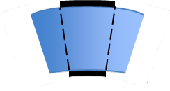 Gebogener Balken mit Dehnmessstreifen oben (gestreckt) und unten (gestaucht)